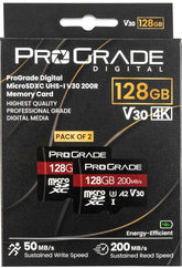Prograde Digital MicroSDXC UHS-1 V30 128GB 2 Pack
