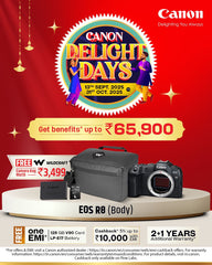Canon EOS R8 (Body) β Free Wildcraft Bag + Delight Days Offer