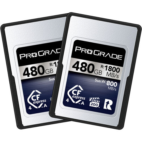 ProGrade Digital 480GB CFexpress 4.0 VPG 200 Type A Memory Card, 2-Pack