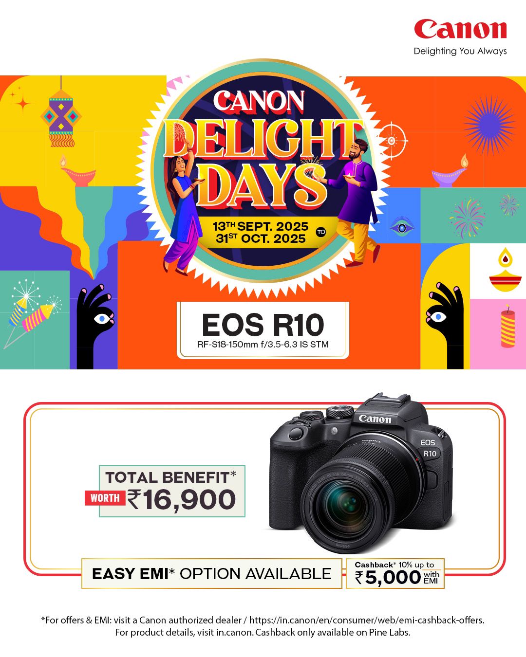 Canon EOS R10 with RF-S18-150mm Lens Kit | High-Power Zoom | Total Benefits ₹16,900